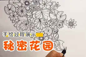 手绘涂色书《秘密花园》 原来是画出来的 看画画达人的绘画过程视频封面