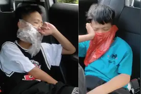 两兄弟同时晕车脸挂塑料袋吐一路，妈妈：下车缓一会，上车继续吐视频封面