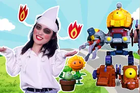 植物大战僵尸创意机甲诞生！桃子化身博士助手，僵尸巨人合体变身视频封面