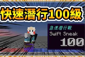 鬼鬼【我的世界】快速潜行100级！蹲下会比跑得还快吗？视频封面