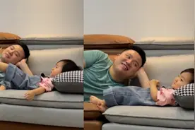 传说中的女儿奴？小棉袄拿脚夹薯条喂给爸爸吃，脸上的笑意藏不住视频封面