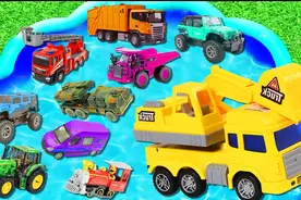 组装快递车和挖掘机一起找啊找啊找朋友真快乐视频封面