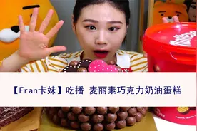 【Fran卡妹】吃播 麦丽素巧克力奶油蛋糕【转载】视频封面