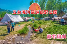 西安这个露营烧烤地太火了，周末人多到爆，五台滈河绿洲郊野公园视频封面