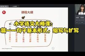 小学语文大师课：句子篇——句子基本形式，缩写与扩写视频封面