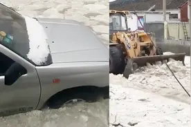 冰雹突袭山西长治 积冰几乎掩埋车轮 农民农作物受损