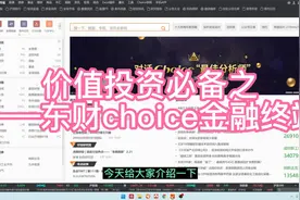 价值投资研究必备——东财choice金融终端视频封面