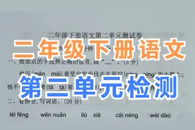 二年级语文第二单元自我检测：学过的知识及时测试，好查漏补缺视频封面