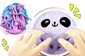 用彩色泡沫做无硼砂充气冰山泥，手感太好了吧，还可以重复玩