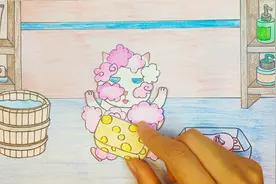 手绘定格动画：微微猫洗澡泡温泉，原来你是这样的vivicat