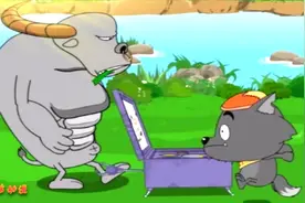 灰太狼用画箱抓羊，没想到抓来的却是野牛，结果灰太狼被暴打！视频封面