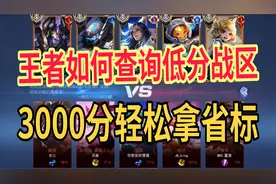 王者如何查询低分战区，让自己的本命英雄3000分轻松拿到省标视频封面