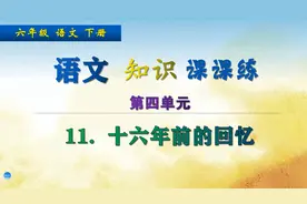 六年级下册语文《11.十六年前的回忆》，学习课文，巩固语文基础