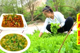 小白菜长大了，改艳熬了小白菜做了猪肉，鲜香味美两大碗都不够吃视频封面