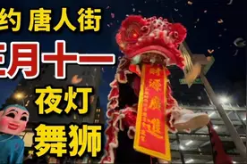 美国纽约，唐人街，正月十一，夜灯舞狮，帅哥讨红包，美女拍照视频封面