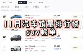 11月汽车销量排行榜（suv榜单）视频封面