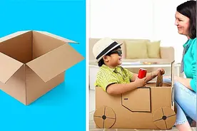 纸板留着不要丢，天才妈妈教你把它变成玩具车，孩子玩得可高兴了