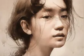 干净素雅的 水彩人物头像画