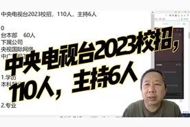 中央电视台2023校招，110人，主持6人视频封面