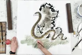 蛇的画法教程步骤演示，一步一步教大家怎么画十二生肖之蛇