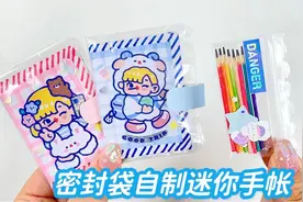 密封袋能自制迷你手帐套装？透明的手账本和笔袋，真的太可爱了！视频封面