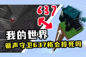 我的世界：循声守卫多高能摔死，原版最高637格摔下，完全没事？