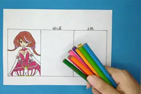 一张纸手绘小花仙山茶花精灵椿幼儿园和上班长相变化，对比哪个好