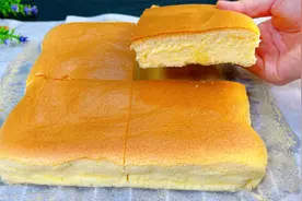 1盒酸奶，4个鸡蛋，教你做酸奶蛋糕，口感绵软细腻，入口即化，香