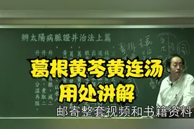 伤寒论：葛根黄芩黄连汤，用处详细讲解