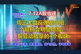 周三大盘反弹收小阳，个股机会明显增加，聊异动放量的4个板块视频封面