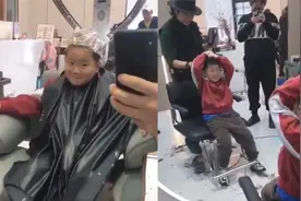 5岁萌娃心心念念爸爸的发型，烫完崩溃薅头发大哭，妈妈一旁直笑