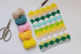 钩针编织：美丽的孔雀翎羽花样 可拼接成毯子 抱枕 唯美且实用视频封面