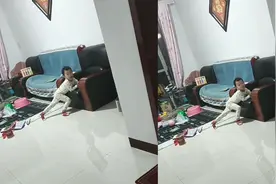 3岁男娃闯祸后趴沙发上等妈妈打，妈妈没来还主动问“打不打了”视频封面