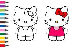 凯蒂猫绘画儿童简笔画宝宝学画画小猫咪可爱小猫Hello Kitty