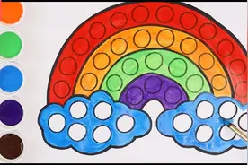 五颜六色彩虹儿童美工绘画视频封面