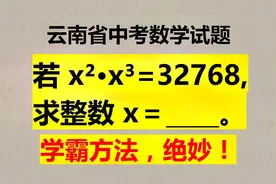 若x²·x³=32768，求整数x，学霸方法绝妙！视频封面