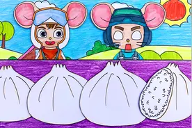 手绘定格动画：米饭馅的包子舒克贝塔第一次见，贝塔都惊呆了！视频封面