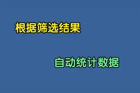 按下Ctrl+T,让表格自动输入公式，实现根据筛选结果自动统计数据