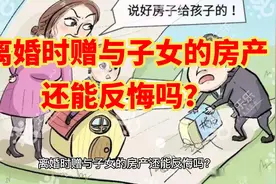 离婚时赠与子女的房产还能反悔吗？#法律咨询 #离婚纠纷视频封面