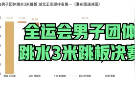 湖北王宗源排名第一 全运会男子团体跳水3米跳板视频封面