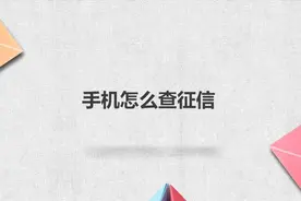 手机怎么查征信视频封面