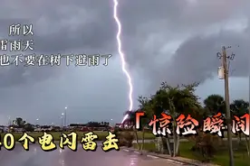镜头下的40个电闪雷击惊险瞬间，大树瞬间被劈成两半？全程高能视频封面