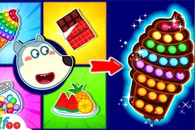 小狼沃夫用pop板DIY彩虹冰淇淋，巧克力vs水果vs糖果，哪个最美味视频封面