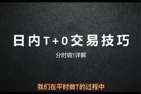 分时做T秘诀---日内T+0交易技巧，不单单是为了获利！视频封面