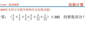 小学奥数：全国小学数学奥林匹克初赛试题/估值计算/简算求整数视频封面