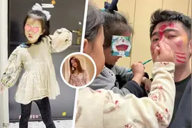 姐妹颜值酷似爸爸！陈赫晒两个女儿跳舞视频，被涂花脸一脸宠溺笑