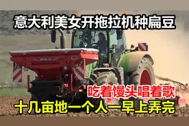 大漂亮开拖拉机种扁豆，吃着馒头唱着歌，十几亩地一个早上弄完