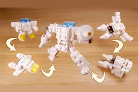 【乐高积木MOC教程】救援男孩战斗机+钻头坦克合体白色威力加强版