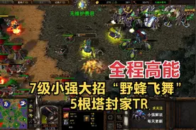 7级小强大招“野蜂飞舞”全程高能，5根塔封家TR，魔兽争霸3视频封面