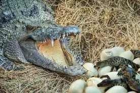 鳄鱼下蛋过程全记录，小鳄鱼破壳而出，即将成为一方霸主视频封面